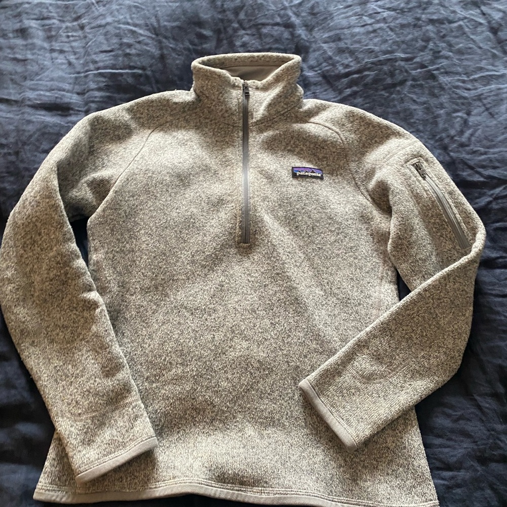 Patagonia Gray Quarter-Zip Fleece Pullover Size Sm